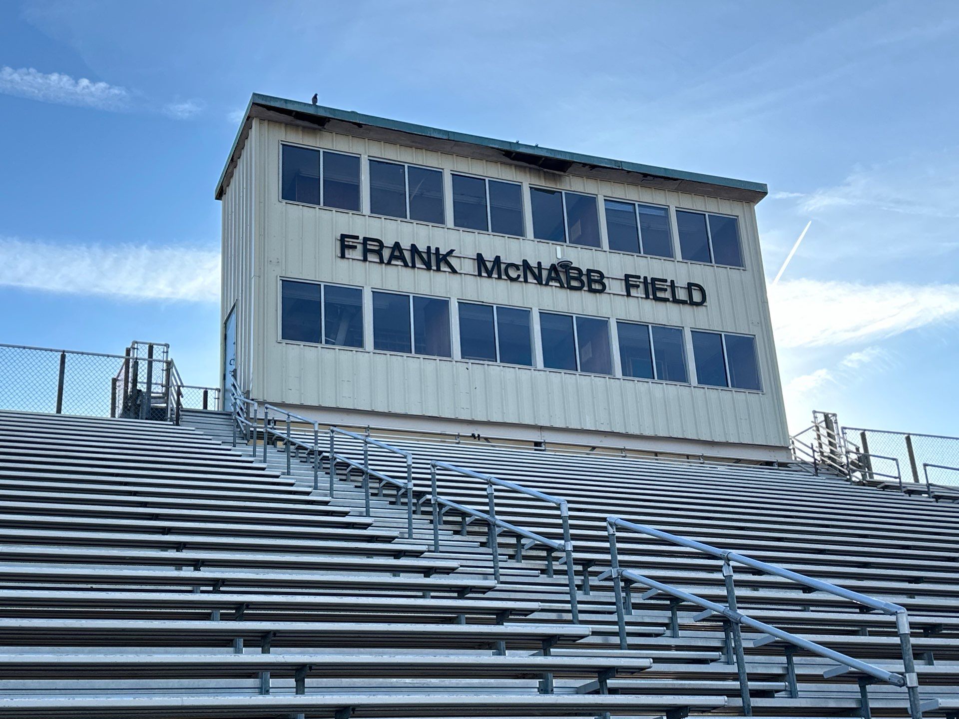 Prestige Roofing commercial roofing project in Catoosa, OK for Catoosa Public Schools - High School Press Box