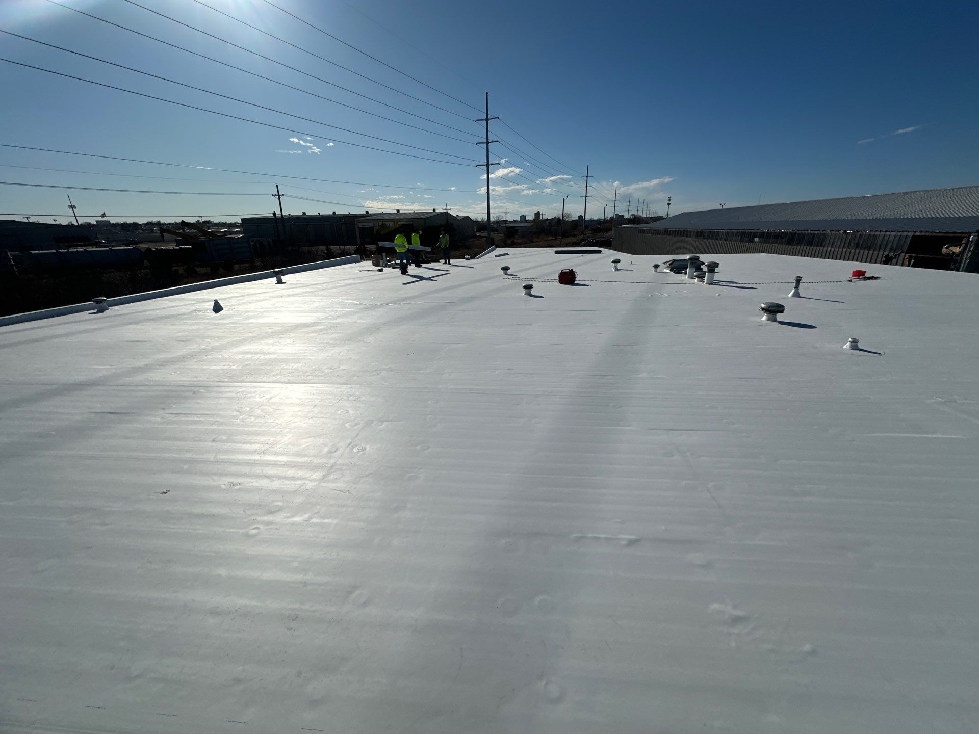 Prestige Roofing commercial roofing project for Fabrication Solutions
